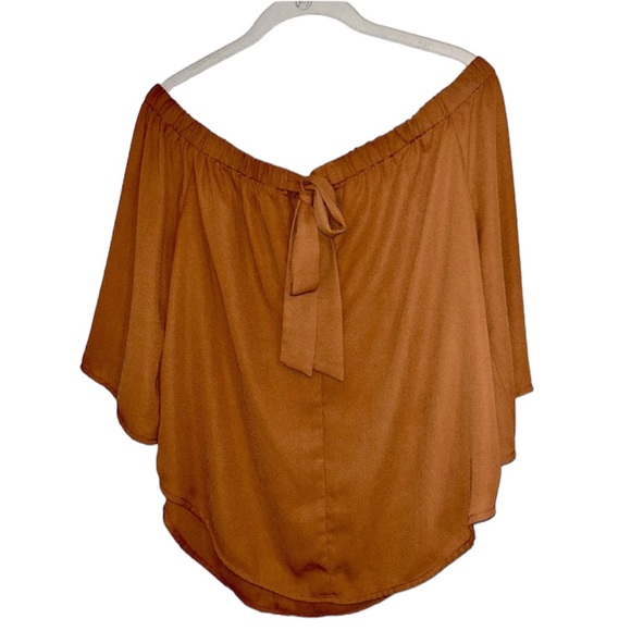 Windsor Orange Off the Shoulder Top Women’s Size Large Smooth Lightweight Shirt! - Picture 3 of 3